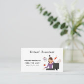 Carte De Visite Cute Cartoon Virtual Assistant Bureau (Debout devant)