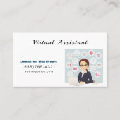 Carte De Visite Cute Cartoon Virtual Assistant Bureau (Devant)