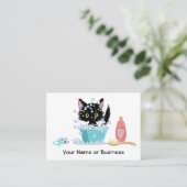 Carte De Visite Cute Chat Bain Animaux Grossissant (Debout devant)