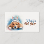 Carte De Visite Cute Chat et chien Animateur (Devant)
