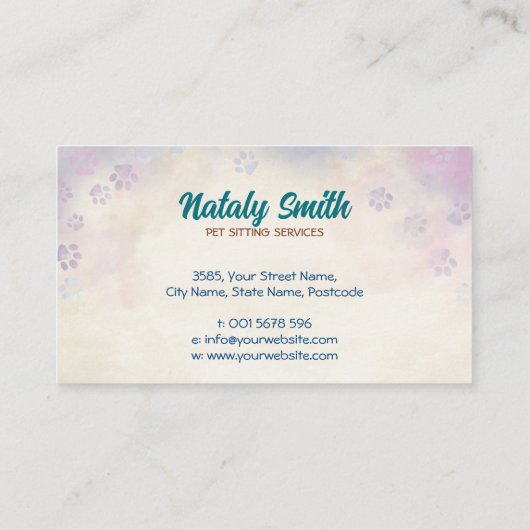 Carte De Visite Cute Chat et chien Animateur (Dos)