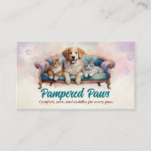 Carte De Visite Cute Chat et chien Animateur (Devant)