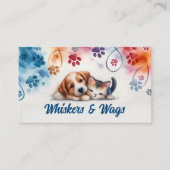 Carte De Visite Cute Chat et chien Animateur (Devant)