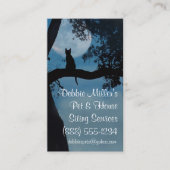 Carte De Visite Cute chat et lune Maison et animal assis (Devant)