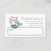 Carte De Visite Cute Chat Mermaid Meowmaid Mommy Date d'appel (Dos)