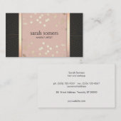 Carte De Visite Cute Chic Rose et Noir Gold Confetti Girly (Devant / Derrière)