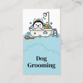 Carte De Visite Cute Chien Grooming Business (Dos)