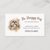 Carte De Visite Cute Chien Grooming Floral Animaux Service (Devant)