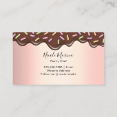 Carte De Visite Cute Chocolat Drives Pink Cupcake Bakery Chef (Dos)