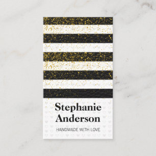 Carte De Visite Cute Coeur Motif En Cuir Frappes Gold Speckies
