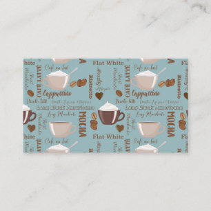 Carte De Visite Cute Coffee Cups Cream Caffeine Grains Brown Heart