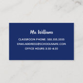 Carte De Visite Cute Crayon Enseignant élémentaire sur mesure Coor (Dos)