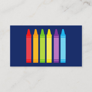 Carte De Visite Cute Crayon Enseignant élémentaire sur mesure Coor