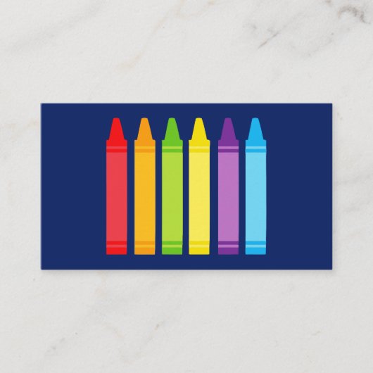 Carte De Visite Cute Crayon Enseignant élémentaire sur mesure Coor (Devant)