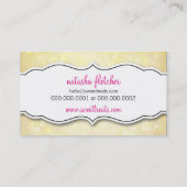 Carte De Visite CUTE CUPCAKE blanc bokeh motif jaune (Dos)