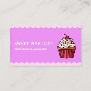 Carte De Visite Cute Cupcake Boulangerie Douce & Fun Chef pâtisser