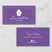 Carte De Visite Cute Cupcake Logo Douce Boulangerie Classique Viol (Devant / Derrière)