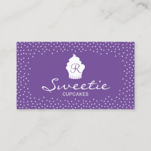 Carte De Visite Cute Cupcake Logo Douce Boulangerie Classique Viol
