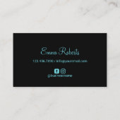 Carte De Visite Cute Cupcake Logo Sweet Bakery Élégant Turquoise (Dos)