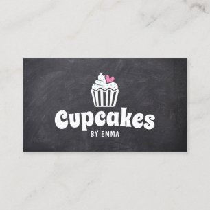Carte De Visite Cute Cupcake Pink Heart Accueil Boulangerie Tablea