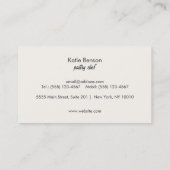 Carte De Visite Cute Cupcake Rose Blanc Bokeh Chef pâtisserie (Dos)