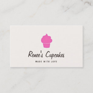 Carte De Visite Cute Cupcake Rose Simple Retro Pâtisserie Chef Crè