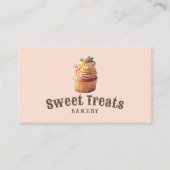 Carte De Visite Cute Cupcake Sweet Traitements Cake Bakery Blush (Devant)