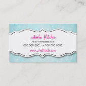 Carte De Visite CUTE CUPCAKE whimsh bokeh motif aqua ble (Dos)