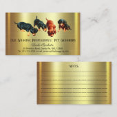 Carte De Visite Cute Dachshund Doxie Pups Animal Grooming Gold Chi (Devant / Derrière)
