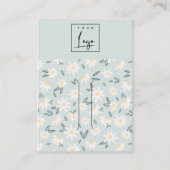 Carte De Visite Cute Daisy Floral Aqua Blue Logo Porte-cheveux Cli (Devant)