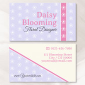 Carte De Visite Cute Daisy Motif Pastel Light Lilac Rose fleuriste