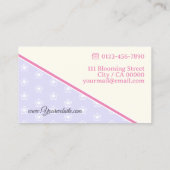 Carte De Visite Cute Daisy Motif Pastel Light Lilac Rose fleuriste (Dos)