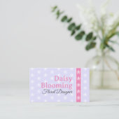 Carte De Visite Cute Daisy Motif Pastel Light Lilac Rose fleuriste (Debout devant)