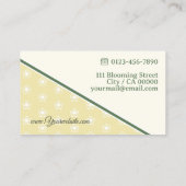 Carte De Visite Cute Daisy Motif Pastel Vert Jaune Fleuriste (Dos)