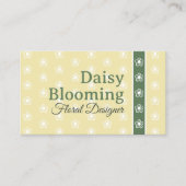Carte De Visite Cute Daisy Motif Pastel Vert Jaune Fleuriste (Devant)