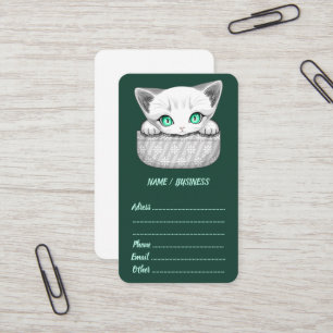 Carte De Visite Cute de chat et pointe joueuse à partir d'une poch