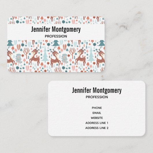 Carte De Visite Cute Deer (Devant / Derrière)