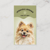 Carte De Visite Cute Dog Sitter, Pet Groomer, Dog Walker (Devant)