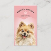 Carte De Visite Cute Dog Sitter, Pet Groomer, Dog Walker (Devant)