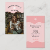Carte De Visite Cute Dog Sitter, Pet Groomer, Dog Walker (Devant / Derrière)