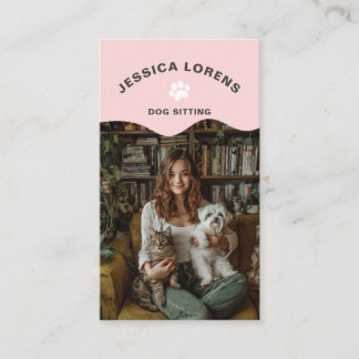 Carte De Visite Cute Dog Sitter, Pet Groomer, Dog Walker