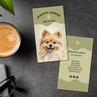 Carte De Visite Cute Dog Sitter, Pet Groomer, Dog Walker