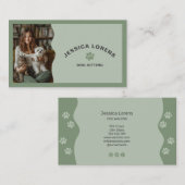 Carte De Visite Cute Dog Sitter, Pet Groomer, Dog Walker (Devant / Derrière)