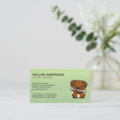 Carte De Visite Cute Doggie avec os | Herbe (Debout devant)