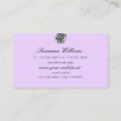 Carte De Visite Cute Drain Rose Lilac gris clair avec logo simple (Dos)