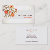 Carte De Visite Cute Elegant Fleur sauvage Orange Floral (Devant / Derrière)