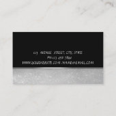 Carte De Visite Cute Elegant Parties scintillant Argent Cupcake Wh (Dos)