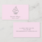 Carte De Visite Cute Elegant Parties scintillant Cupcake, Sucres (Devant / Derrière)