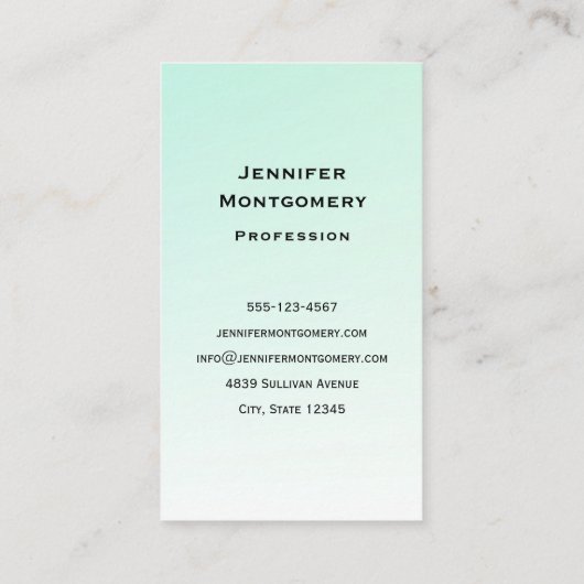 Carte De Visite Cute et Joyeuse méduse bleu-vert (Dos)