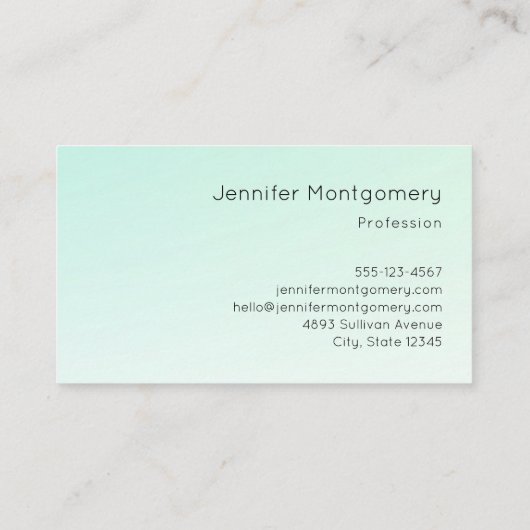 Carte De Visite Cute et Joyeuse méduse bleu-vert (Dos)